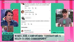 Primera reacción de María José Campanario a la entrevista de Belén Esteban en '¡De viernes!'