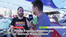 Primeras reacciones desde la acampada de Sol al 'decreto Maricarmen': "No va a ser la solución. Está descafeinado"