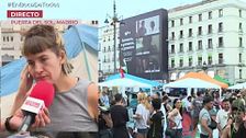 Carlota, acampada en Sol: “Tenemos muy claro quién es el responsable de la situación de la vivienda”