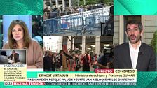Ernest Urtasun, ministro de Cultura: "Es inexplicable que se tumbe el decreto. Solo quieren golpear al Gobierno"
