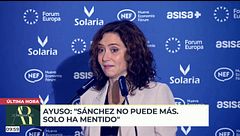 Isabel Díaz Ayuso reacciona a la convocatoria de elecciones: "Sánchez se va porque no puede más"