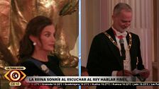 Las caras de doña Letizia al escuchar al rey hablar finés