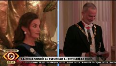 Las caras de doña Letizia al escuchar al rey hablar finés