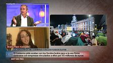 El tenso encontronazo de Carlos Cuesta con la acampada Beatriz Payo: "Habéis implantado  el modelo de acampado fijo-discontinuo"