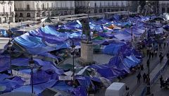 Los manifestantes piden desde Sol que la vivienda sea el centro de la campaña electoral del PSOE