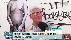 Polémica en Vigo por un grafiti del rey emérito desnudo: "Yo no tengo por qué ver a este señor en bolas"