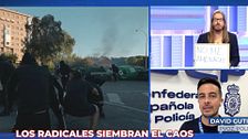Las fuertes imágenes de la batalla campal en Navarra ante la visita de Vito Quiles