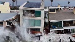 Los huracanes 'Rachel' e 'Isaias' inundan Las Vegas y destrozan Long Beach pese a las barreras de protección
