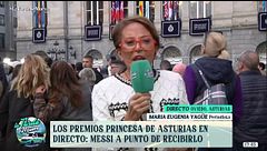 María Eugenia Yagüe conecta en directo desde los premios 'Princesa de Asturias': "Me cuentan que Messi está siendo simpático"