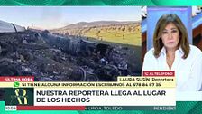 La reportera de 'AR', llegando al accidente ferroviario en Urda: "La columna de humo se ve a 20 km de distancia"