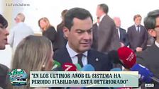 Juanma Moreno, desde el funeral de Fátima Báñez: "Las víctimas de Adamuz están volviendo a revivir lo sufrido hace 9 meses"