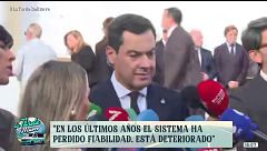 Juanma Moreno, desde el funeral de Fátima Báñez: "Las víctimas de Adamuz están volviendo a revivir lo sufrido hace 9 meses"