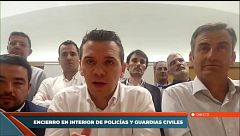 Aarón Rivero, secretario general de JUPOL, denuncia "presiones" a los policías encerrados en Interior: "Intentan amedrentarnos y meternos miedo"