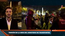 Tensión en la sede del Ministerio de Transportes: las imágenes, en 'Horizonte'
