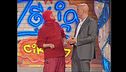 Oriano Ferrari festeggia la vittoria del GP a Zelig Circus 2004