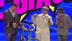 Aldo, Giovanni e Giacomo sono i ciclisti anziani a Zelig 2014