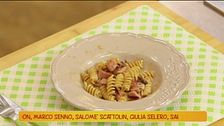 Pasta integrale con radicchio e speck