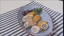 Rollè di pollo all'uva e purè di zucca