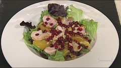 Insalata di cappone con arance e melagrana