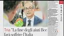 Tria: "l'Italia non è malata"
