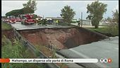 Voragine per la pioggia Un disperso a Roma