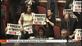 Manovra, urla, liti e proteste