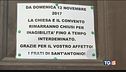 Chiesa chiusa per inagibilità