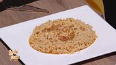 Orzotto allo zafferano e lardo croccante