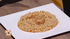 Orzotto allo zafferano e lardo croccante