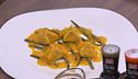 Ravioli di patate ripieni di scampi, con zafferano di Navelli