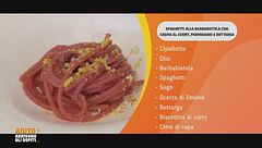 Spaghetti alla barbabietola con crema al curry, parmigiano e bottarga