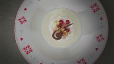 Torronata con fonduta light di cioccolato bianco