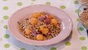 Insalata di farro con prosciutto crudo e melone