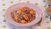 Insalata di farro con prosciutto crudo e melone