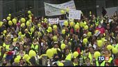 Il corteo rosa dei gilet gialli