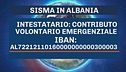 Aiuto alla popolazione albanese colpita dal sisma