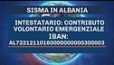 Aiuto alla popolazione albanese colpita dal sisma