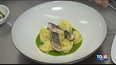 Tortelli con sgombro ed erba stella