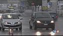 Traffico e code sotto la pioggia