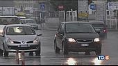 Traffico e code sotto la pioggia