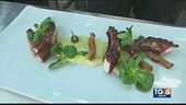 Polpo arrosto con guanciale e purea di patate e porri