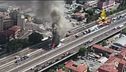 Brucia un tir, inferno sull'A14