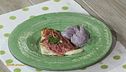 Saltimbocca di orata con purè di patate viola