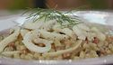 Fregula sarda con crema di carciofi e crostacei