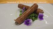 Cannolo di pasta fillo con lumache