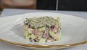 Tortino di polpo e patate con salsa tapenade