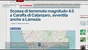 Ultimora: scossa di terremoto a Catanzaro