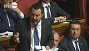 Un passaggio dell'intervento di Salvini in Senato