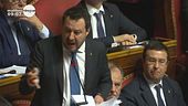 Un passaggio dell'intervento di Salvini in Senato