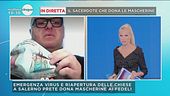 In diretta Don Ruggero, parroco di Ricigliano, regala le mascherine ai fedeli